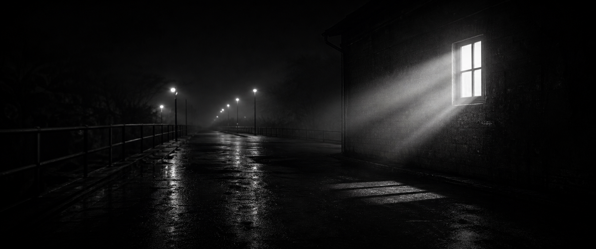 Black and white cinematic still for The Last Light